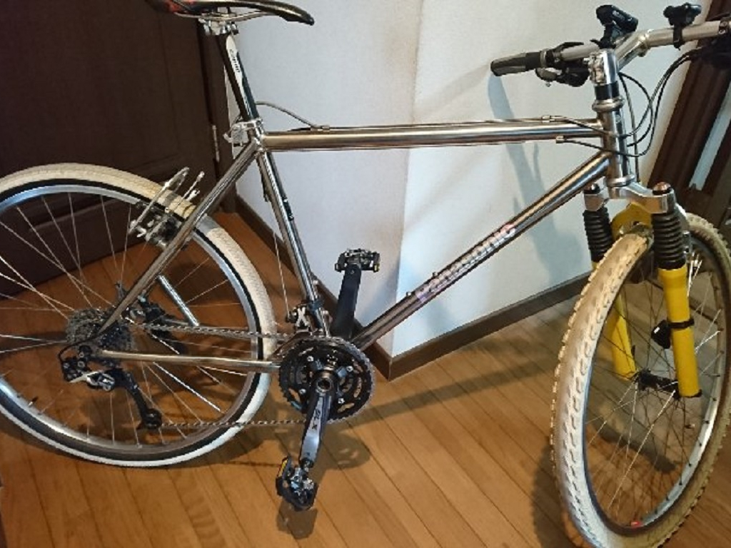 自転車のチタンフレーム修理